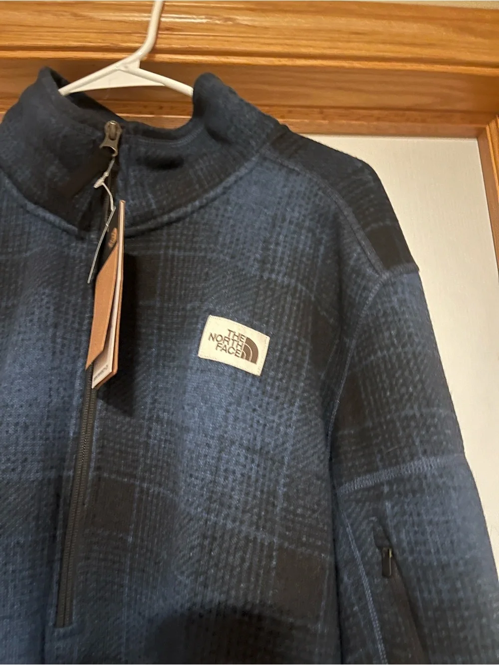 The North Face Men’s Blue Plaid Full-Zip Fleece Jacket